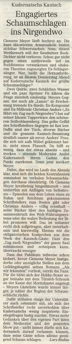 Leipziger Volkszeitung, 28./29. April 2007